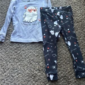 Carter's Gray and Black Ghost Pajama Set